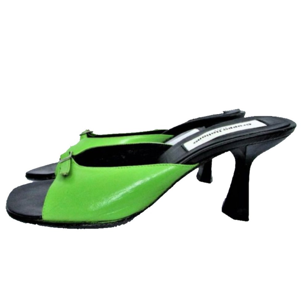 Gruppo Italiano green leather slip on sandals 8
